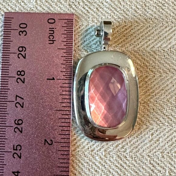 Sterling Silver 925 Joseph Esposito Pink Rose Quartz Pendant With Intricate Back - Picture 4 of 6